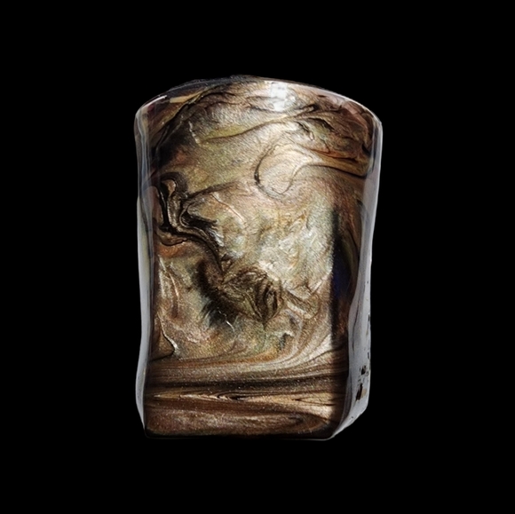 Bourbon Rocks Glasses/Marbled Brown and Copper - Picture 3 of 3